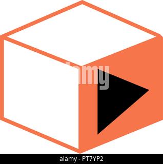 Isometric play icon, can be used for both print and web development, isolated on white background Stock Vector