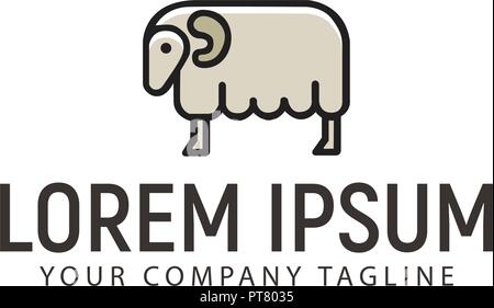 Sheep Logo. Minimalist design concept template Stock Vector