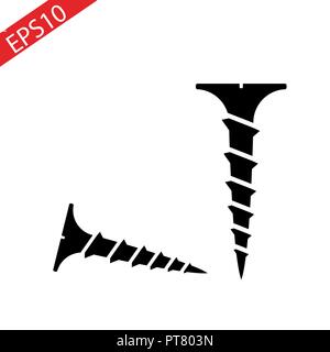 Metallic screw isolated on white background. eps10 Stock Vector