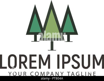 Minimalist Tree Logo design concept template Stock Vector