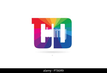 alphabet letter cd c d logo combination design with rainbow colors suitable for a company or business Stock Vector