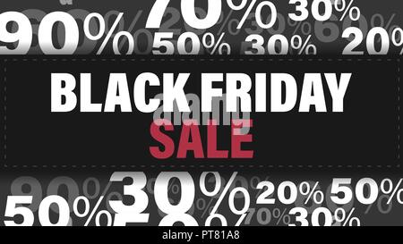 Black friday Sale Banner. Black Friday Design Template for Banner, Flyer. Vector Illustration. Stock Vector