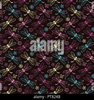 dragonfly pattern background Stock Vector