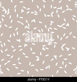 vector seamless rice texture. food simple background pattern. abstract white rice grains decoration for seamless illustrations Stock Vector