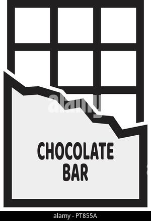 vector opened dark chocolate bar icon. simple flat design of chocolate bar Stock Vector