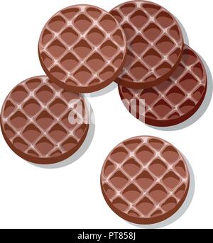vector set of chocolate cookies. cocoa cookie icons isolated on white background. eps10 illustration Stock Vector