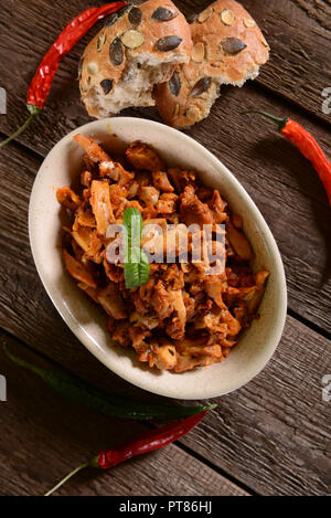 Chicken gyros with hot pepper spices Stock Photo