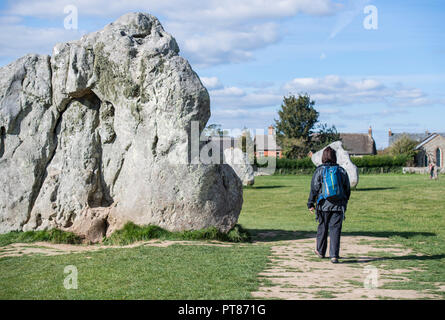 Stones at the Neolithic stone circles in Avebury, Wiltshire, England, UK Stock Photo