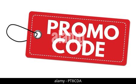 Promo code label or price tag on white background, vector illustration Stock Vector