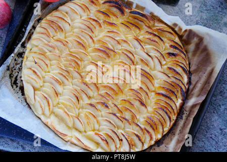 an apple tart made at home Stock Photo