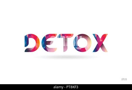 detox colored rainbow word text suitable for card, brochure or typography logo design Stock Vector