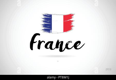 france country flag concept with grunge design suitable for a logo icon design Stock Vector