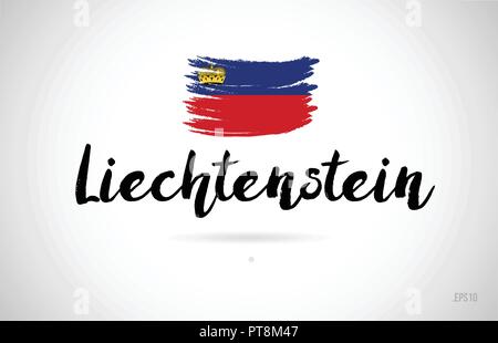 liechtenstein country flag concept with grunge design suitable for a logo icon design Stock Vector