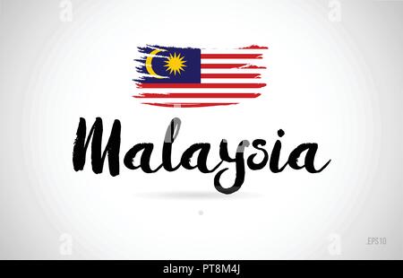 malaysia country flag concept with grunge design suitable for a logo icon design Stock Vector
