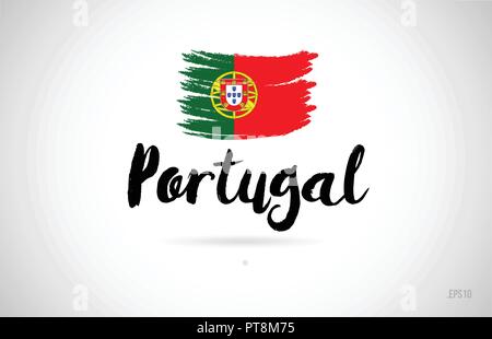 portugal country flag concept with grunge design suitable for a logo icon design Stock Vector