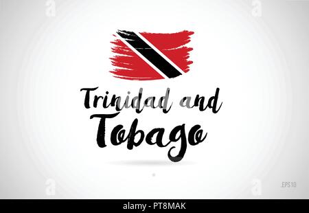 trinidad and tobago country flag concept with grunge design suitable for a logo icon design Stock Vector