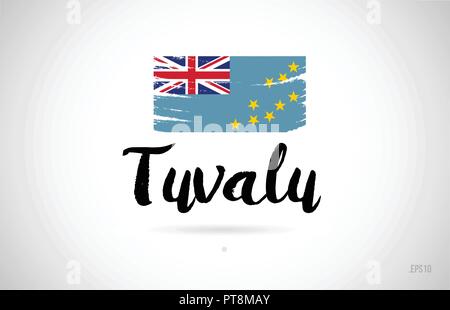 tuvalu country flag concept with grunge design suitable for a logo icon design Stock Vector
