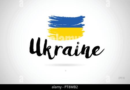 ukraine country flag concept with grunge design suitable for a logo icon design Stock Vector