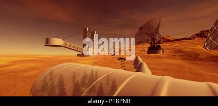 Panorama of Mars surface. Elements of this image furnished by NASA ...