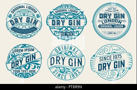 Set of 6 labels or badges for packing Stock Vector