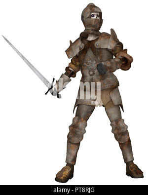 Undead Zombie Knight in Attacking Pose Stock Photo