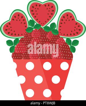 Exotic Fruit Bouquet Icon Stock Vector
