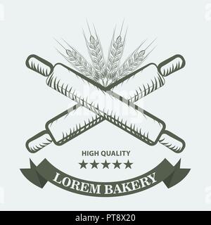 Crossed rolling pin, Vintage Bakery Logo Designs Inspiration, Vector ...