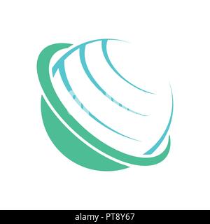 Global Communication Satellite Green Circle Vector Symbol Graphic Logo Design Template Stock Vector