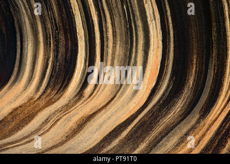 Wave Rock in Hyden a sacred place for the Aborigines in Australia, Western Australia. Stock Photo