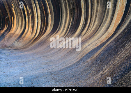 Wave Rock in Hyden a sacred place for the Aborigines in Australia, Western Australia. Stock Photo