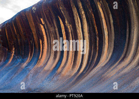 Wave Rock in Hyden a sacred place for the Aborigines in Australia, Western Australia. Stock Photo