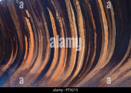 Wave Rock in Hyden a sacred place for the Aborigines in Australia, Western Australia. Stock Photo