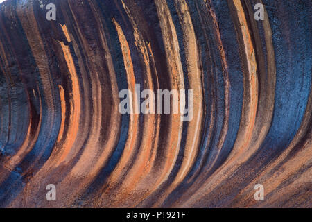 Wave Rock in Hyden a sacred place for the Aborigines in Australia, Western Australia. Stock Photo