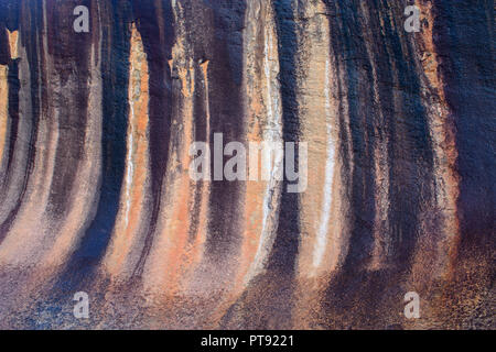 Wave Rock in Hyden a sacred place for the Aborigines in Australia, Western Australia. Stock Photo