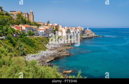 Cefalù waterfront on a sunny summer day. Sicily, southern Italy. Stock Photo