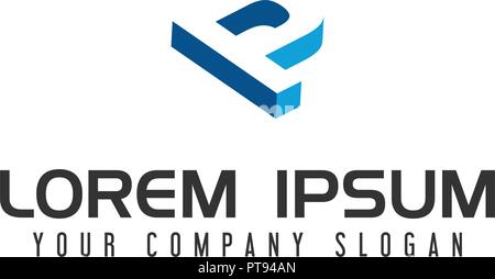 Lettter P Negative space logo design concept template Stock Vector