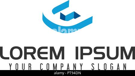 Lettter G Negative space logo design concept template Stock Vector