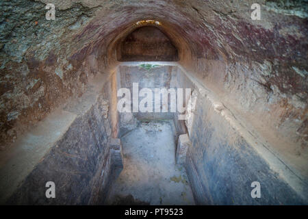 Comares Arab Cistern. White village of Malaga mountains with Moorish past, Andalusia, Spain Stock Photo