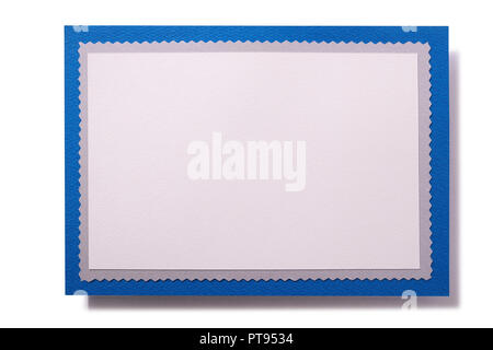 Christmas card blue border template Stock Photo