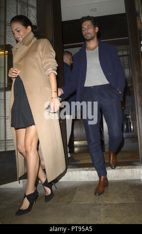 David Gandy and a partner leave Restaurant 34 in Mayfair  Featuring: David Gandy Where: London, United Kingdom When: 07 Sep 2018 Credit: WENN.com Stock Photo