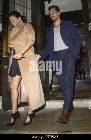 David Gandy and a partner leave Restaurant 34 in Mayfair  Featuring: David Gandy Where: London, United Kingdom When: 07 Sep 2018 Credit: WENN.com Stock Photo