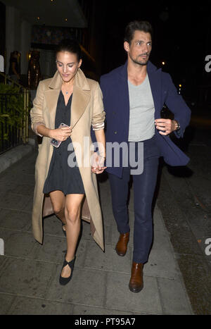 David Gandy and a partner leave Restaurant 34 in Mayfair  Featuring: David Gandy Where: London, United Kingdom When: 07 Sep 2018 Credit: WENN.com Stock Photo