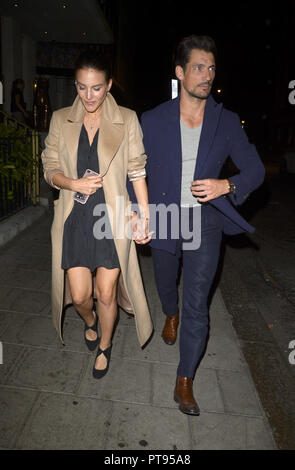 David Gandy and a partner leave Restaurant 34 in Mayfair  Featuring: David Gandy Where: London, United Kingdom When: 07 Sep 2018 Credit: WENN.com Stock Photo