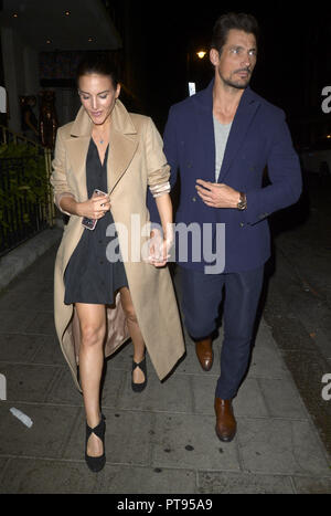 David Gandy and a partner leave Restaurant 34 in Mayfair  Featuring: David Gandy Where: London, United Kingdom When: 07 Sep 2018 Credit: WENN.com Stock Photo