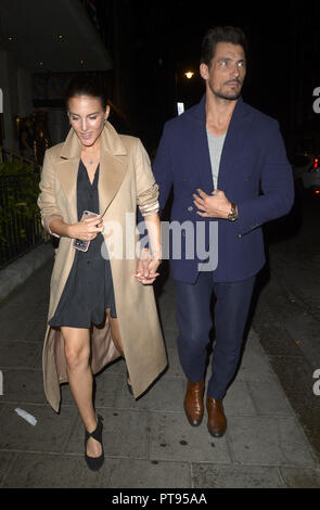 David Gandy and a partner leave Restaurant 34 in Mayfair  Featuring: David Gandy Where: London, United Kingdom When: 07 Sep 2018 Credit: WENN.com Stock Photo