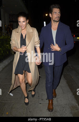 David Gandy and a partner leave Restaurant 34 in Mayfair  Featuring: David Gandy Where: London, United Kingdom When: 07 Sep 2018 Credit: WENN.com Stock Photo