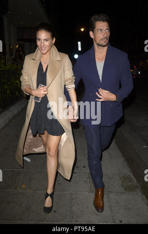 David Gandy and a partner leave Restaurant 34 in Mayfair  Featuring: David Gandy Where: London, United Kingdom When: 07 Sep 2018 Credit: WENN.com Stock Photo