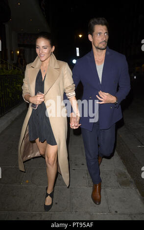 David Gandy and a partner leave Restaurant 34 in Mayfair  Featuring: David Gandy Where: London, United Kingdom When: 07 Sep 2018 Credit: WENN.com Stock Photo