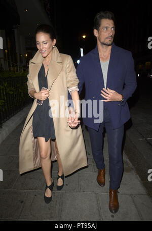 David Gandy and a partner leave Restaurant 34 in Mayfair  Featuring: David Gandy Where: London, United Kingdom When: 07 Sep 2018 Credit: WENN.com Stock Photo