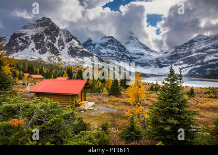 Mount Assiniboine Provincial Park is a provincial park in British Columbia, Canada, located around Mount Assiniboine. Stock Photo